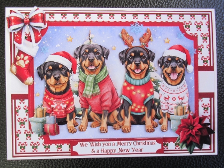 5X7 CHRISTMAS DOGS bumper kit by Davina Rundle