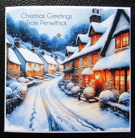 Snow-Covered Village Street by Davina Rundle