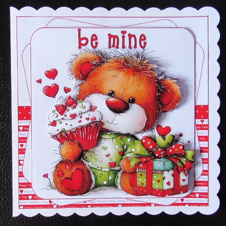 6x6 Cute Teddy Valentine choice of four mini kit by Davina Rundle