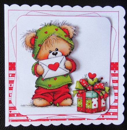 6x6 Cute Teddy Valentine choice of four mini kit by Davina Rundle