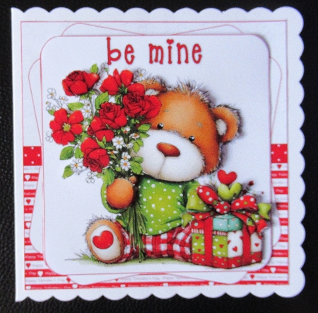 6x6 Cute Teddy Valentine choice of four mini kit by Davina Rundle