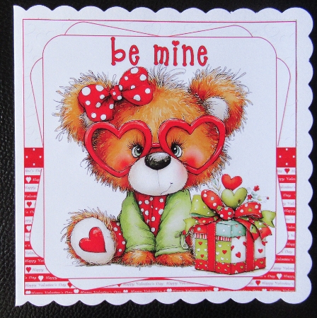 6x6 Cute Teddy Valentine choice of four mini kit by Davina Rundle