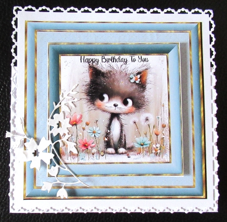 Shabby Kitten with Flowers - Illustrations for Cards, Mini kits & Designers by Davina Rundle