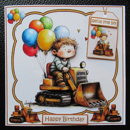 A mini digger by Davina Rundle