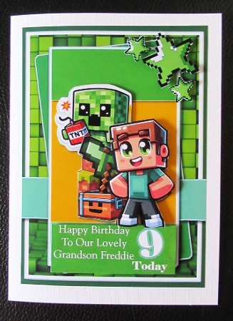 5x7 ~ Minecraft Birthday Ages 6 t0 10 by Davina Rundle