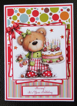 Birthday Bear #1 Mini Kit 5x7 (4) by Davina Rundle