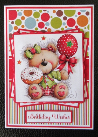 Birthday Bear #1 Mini Kit 5x7 (4) by Davina Rundle