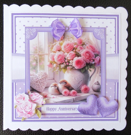 6x6 & 5x7 LOVE BIRDS & FLOWERS engagement, anniversary, valentines by Davina Rundle