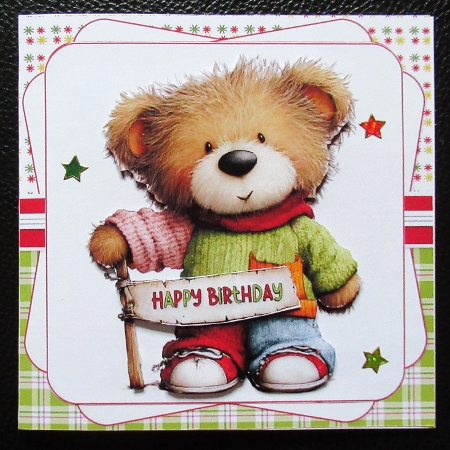 7x7 Spring Teddy birthday wishes choice of four mini kit by Davina Rundle