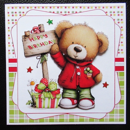 7x7 Spring Teddy birthday wishes choice of four mini kit by Davina Rundle