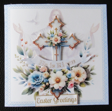 7x7 Easter cross he is risen choice of four mini kit by Davina Rundle
