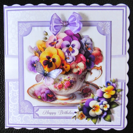 FLOWERY TEACUPS 5x7 6x6 by Davina Rundle