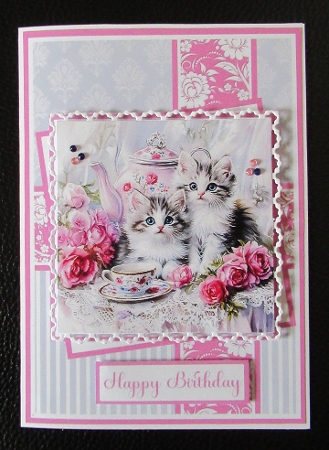 Tea Cup & Kittens Mini Kit 5x7 (3) Plus Bonus by Davina Rundle