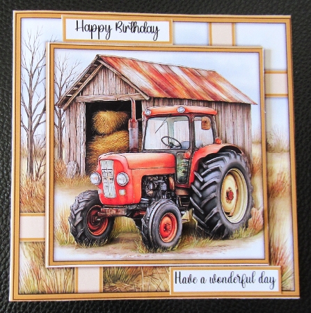 Old Farm Tractor - Mini Kit 6x6 by Davina Rundle