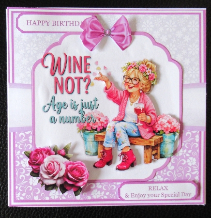 WINE A LITTLE, LAUGH A LOT 5x7 6x6 by Davina Rundle