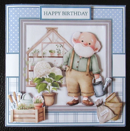 5x7 6x6 HAPPY GARDENER  by Davina Rundle