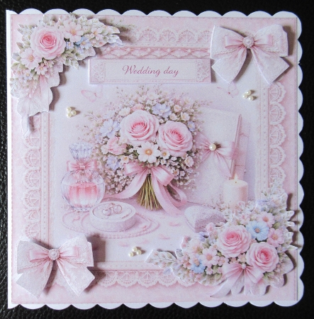 Romantic Wedding Floral Card Kit – Roses, Rings & Lace – Elegant Bride & Groom Printable by Davina Rundle
