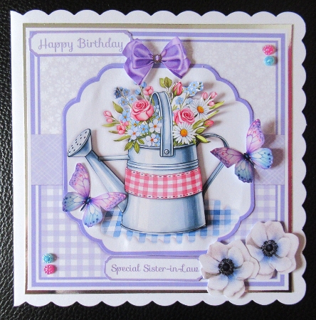 5x7 6x6 SPRING GINGHAM FLOWERS by Davina Rundle