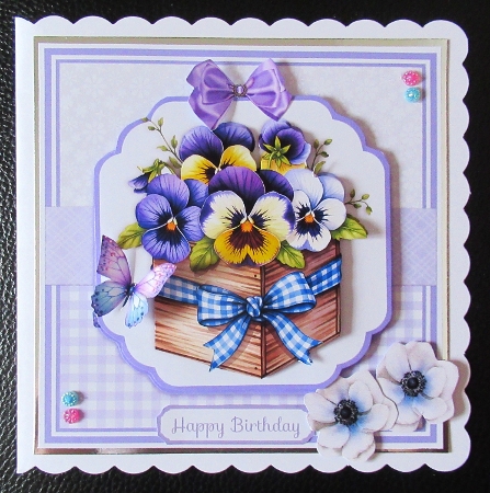 5x7 6x6 SPRING GINGHAM FLOWERS by Davina Rundle