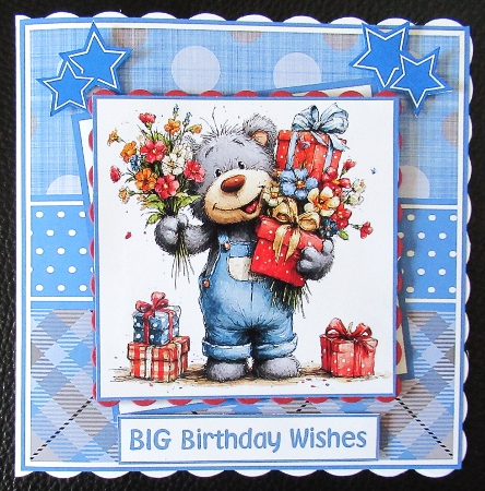 Birthday Bear Mini Kit 5x7 & 6x6 (6) by Davina Rundle