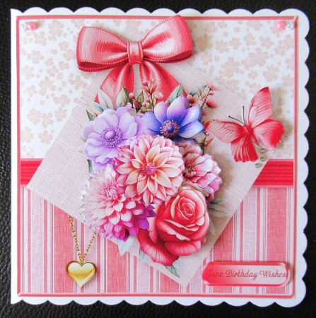 Colourful Flowers - Decoupage Card Mini Kit by Davina Rundle
