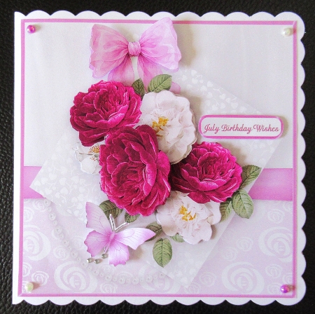 Magenta Posy - Decoupage Card Mini Kit by Davina Rundle