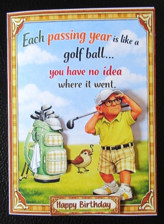 Each passing year is like a golf ball 5x7 by Davina Rundle