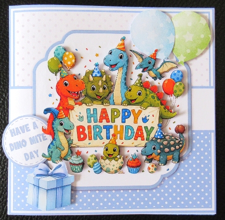 DINO BIRTHDAY 5x7 6x6 by Davina Rundle