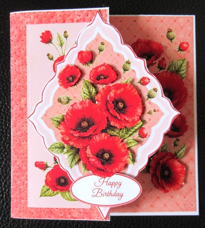 Red Poppies Botanical Layered Floral Card Front by Davina Rundle