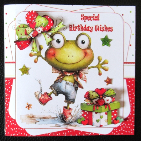7x7 quirky frog birthday wishes choice of four mini kit by Davina Rundle