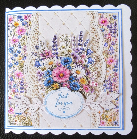 Wildflower Lace Just for You Card Topper by Davina Rundle