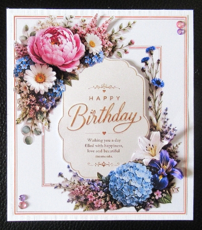 Elegant Multicolor Floral Birthday Topper with Gold Details by Davina Rundle