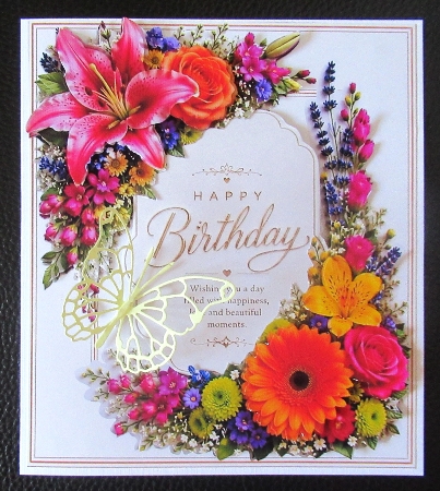 Vibrant Multicolor Floral Birthday Topper with Gold Accents by Davina Rundle
