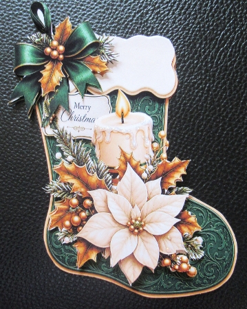 Christmas Stocking dark green by Davina Rundle
