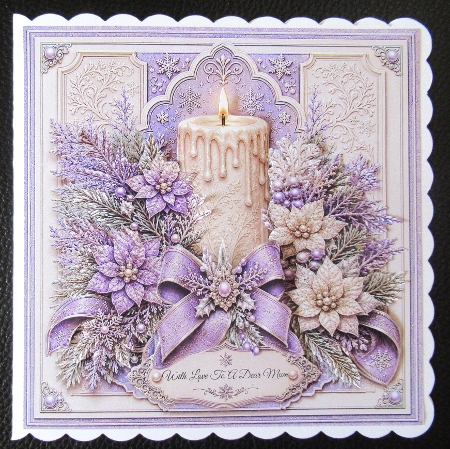 Candle Poinsettia Soft Purple by Davina Rundle
