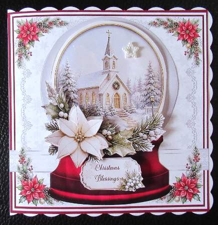 Decoupage - CHRISTMAS CHURCH SNOW GLOBE  by Davina Rundle