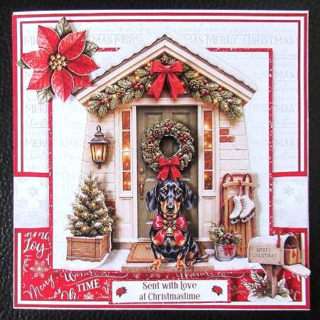 decoupage - CHRISTMAS DOOR DOGS by Davina Rundle