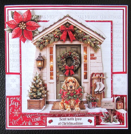 decoupage - CHRISTMAS DOOR DOGS by Davina Rundle