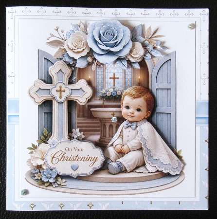 7x7 Sweet baby boy christening choice of four mini kit by Davina Rundle