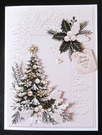Luxury Christmas Tree Embossed Holiday Card Topper by Davina Rundle