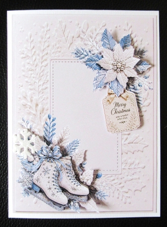 Winter Ice Skates Embossed Christmas Card Topper by Davina Rundle