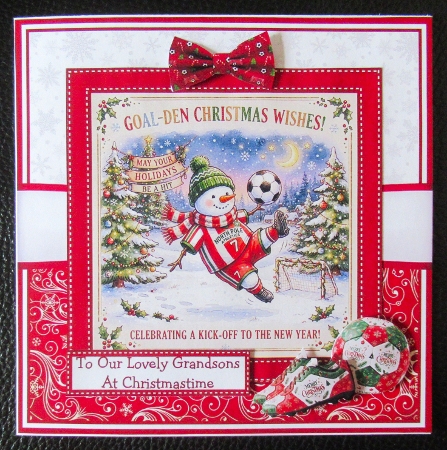 CHRISTMAS FOOTBALL SNOWMAN by Davina Rundle