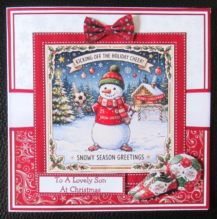 CHRISTMAS FOOTBALL SNOWMAN by Davina Rundle