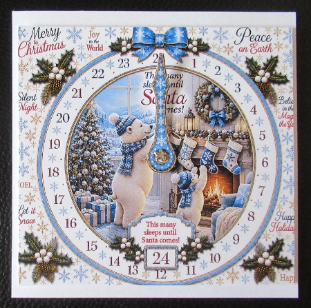 advent clock card hang stockings by Davina Rundle