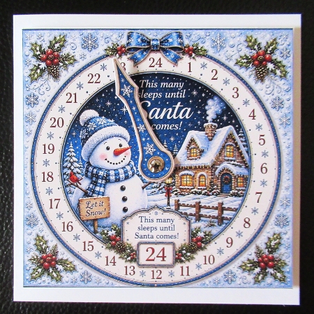 advent clock cardsnowman by Davina Rundle