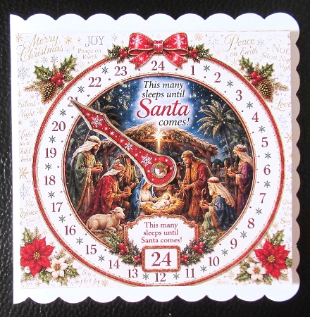 advent clock card nativity by Davina Rundle