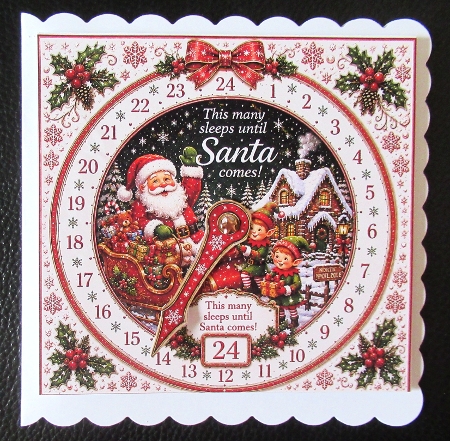 advent clock card santas sleigh elves by Davina Rundle