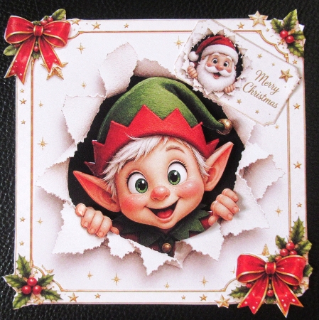 Cheerful Christmas Elf Peek‑Through – Festive Tags & Holiday Elements Card Kit by Davina Rundle