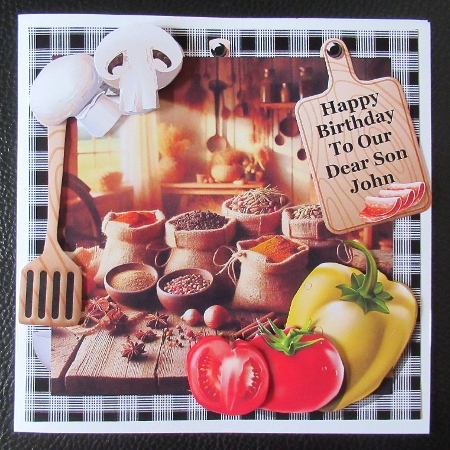 Rustic Country Kitchen Spices and Herbs in Burlap Sacks Card Front by Davina Rundle