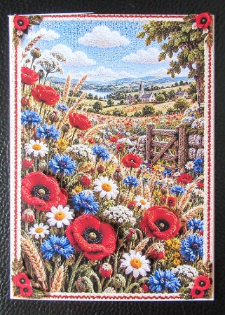 Knitted Wildflower Meadow A4 Portrait Card Topper by Davina Rundle